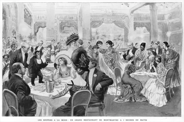 Modne kolacje, dobra restauracja na Montmartre o drugiej w nocy, 1908 r.